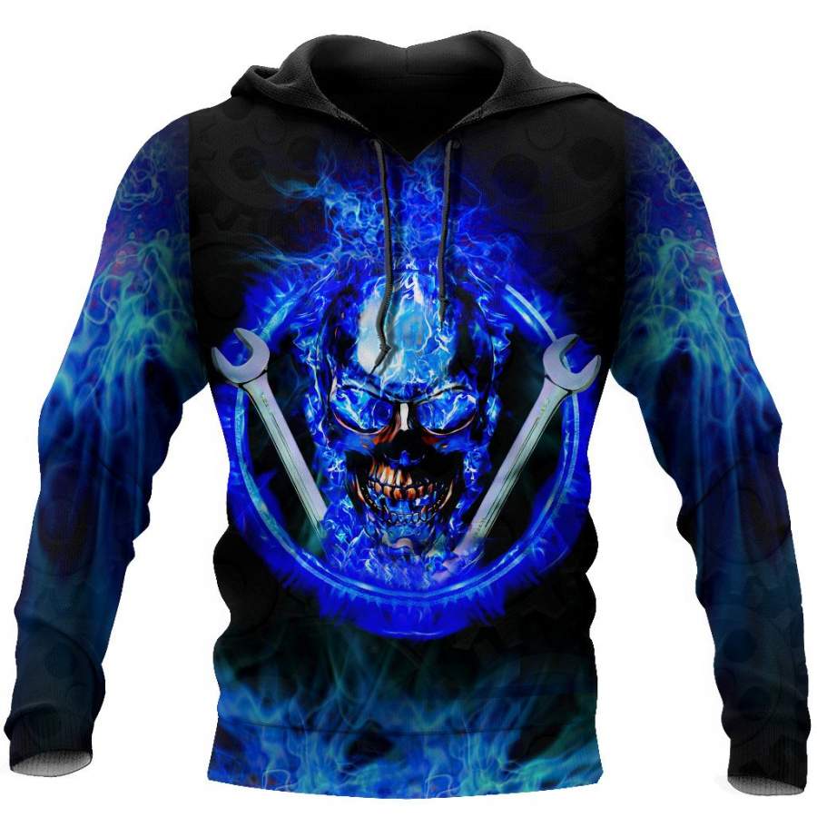 Joycorners Custom Name Mechanic Ghost Rider Printed 3D Hoodie