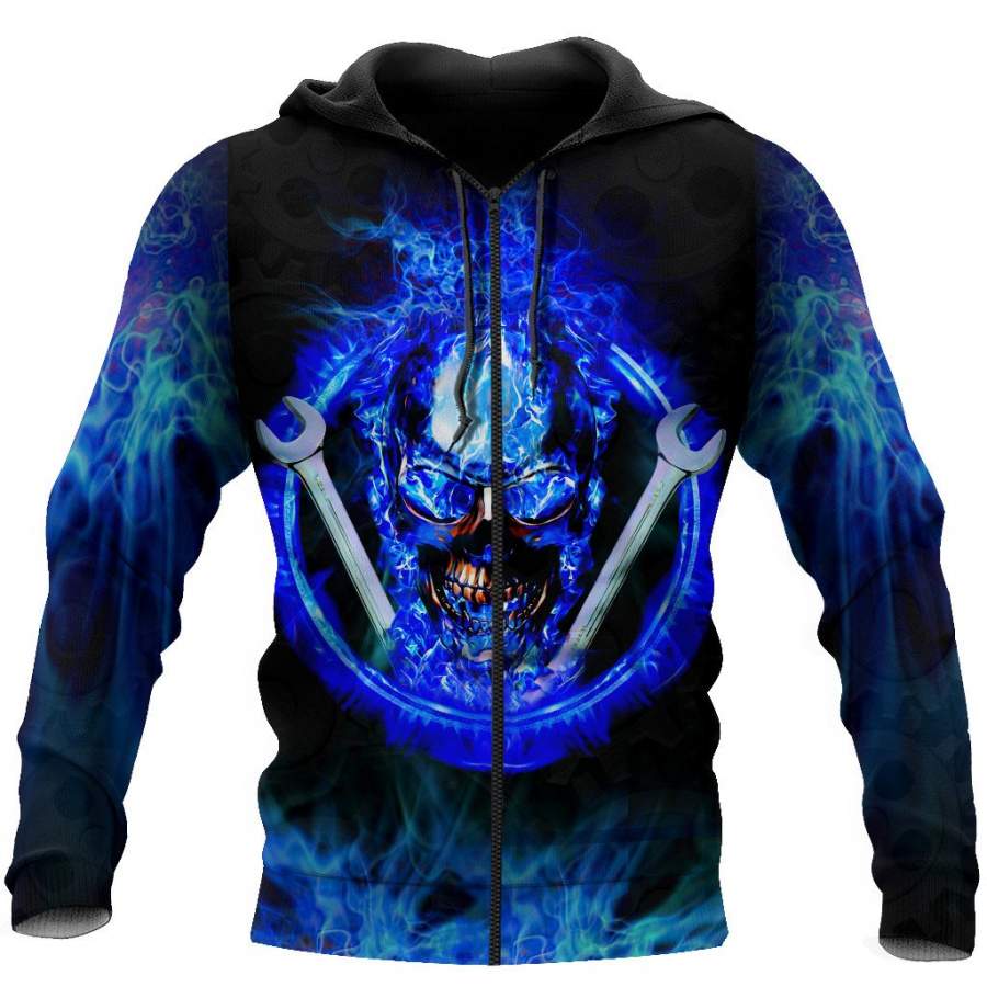 Joycorners Custom Name Mechanic Ghost Rider Printed 3D Hoodie