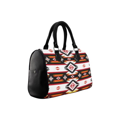 Adobe Fire Boston Handbag - Fashionable Canvas & PU Leather Tote for Women