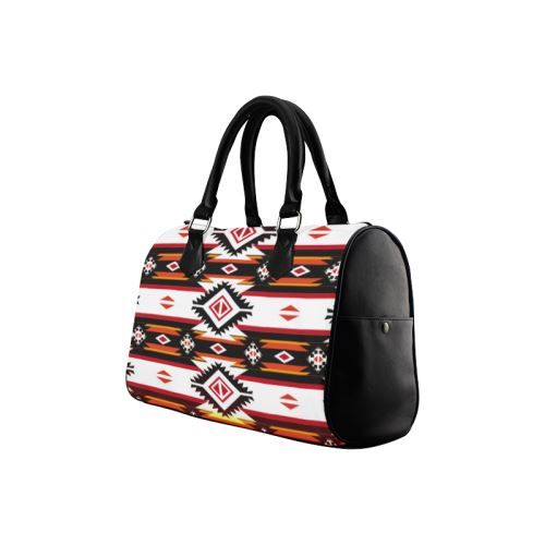 Adobe Fire Boston Handbag - Fashionable Canvas & PU Leather Tote for Women
