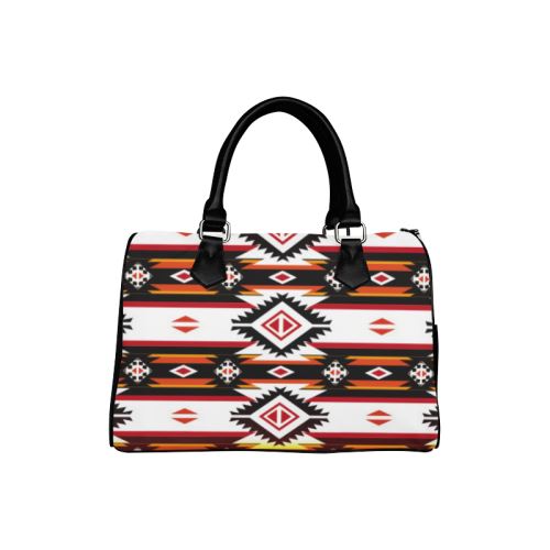 Adobe Fire Boston Handbag - Fashionable Canvas & PU Leather Tote for Women