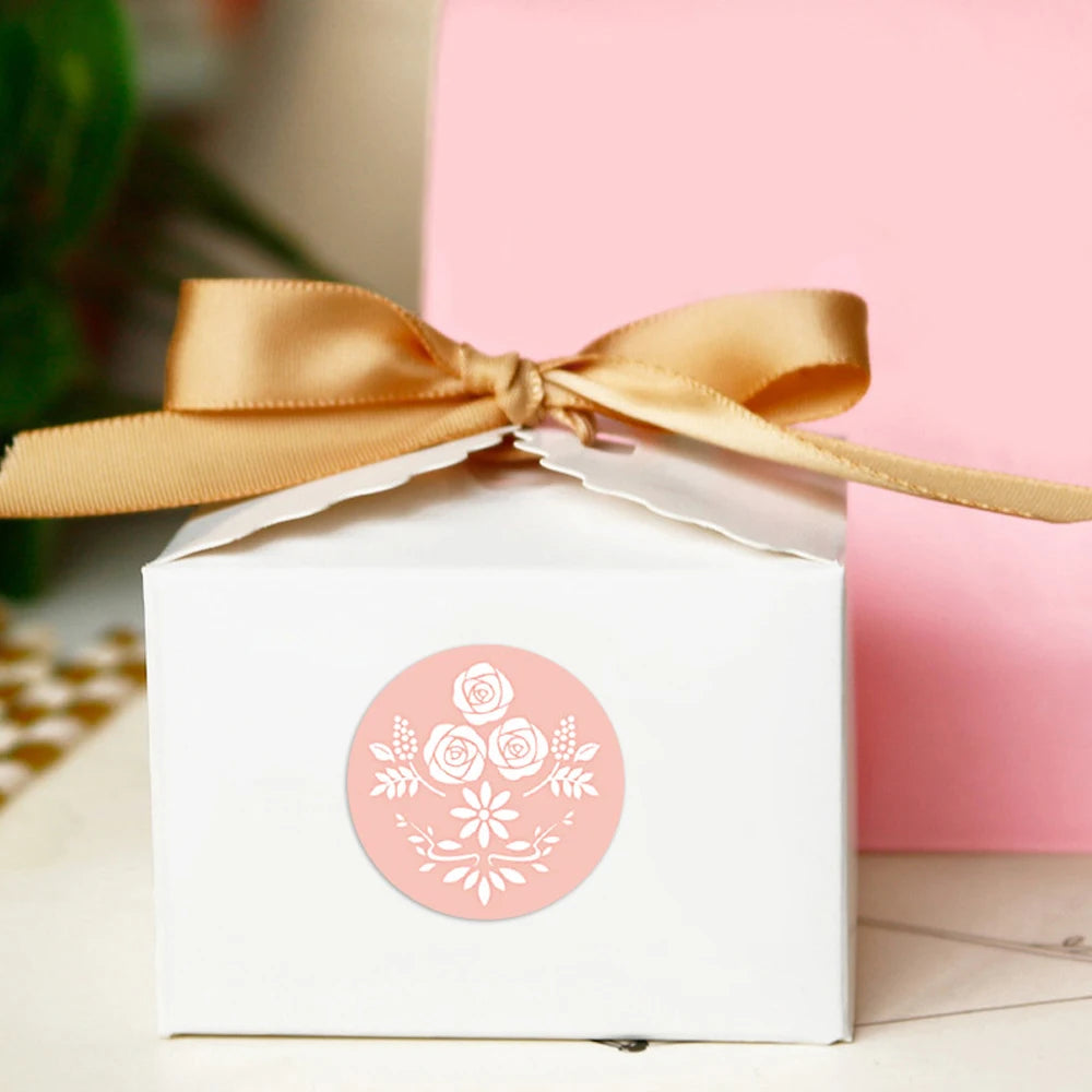 CIFEEO-100-500pcs Flower Thank You Stickers for Gift Decoration, Scrapbooking, and Stationery