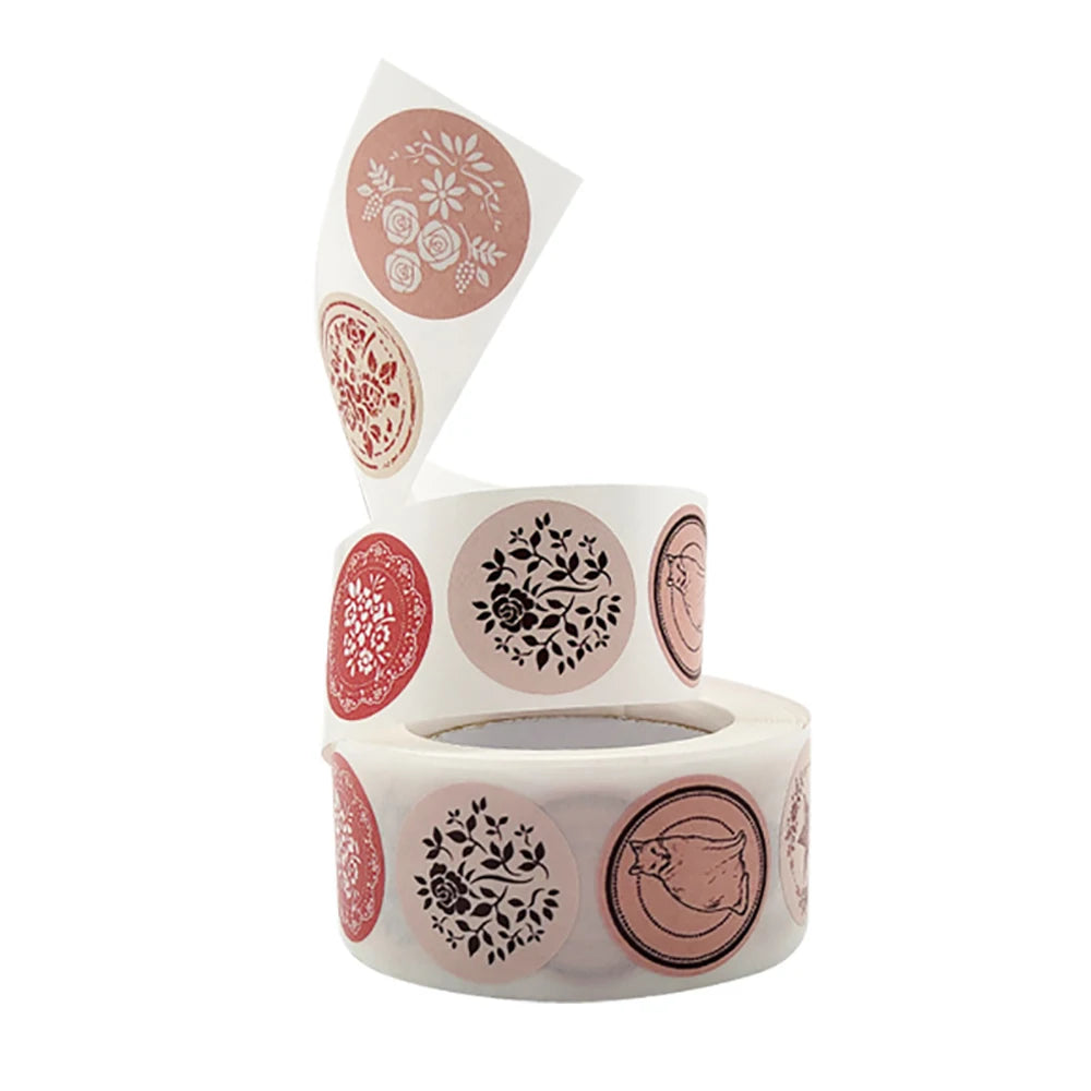 CIFEEO-100-500pcs Flower Thank You Stickers for Gift Decoration, Scrapbooking, and Stationery