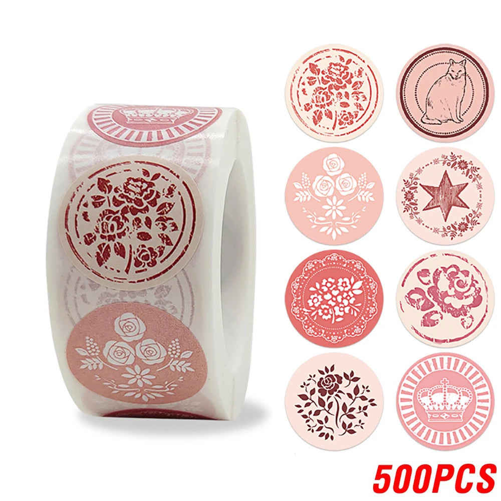 CIFEEO-100-500pcs Flower Thank You Stickers for Gift Decoration, Scrapbooking, and Stationery