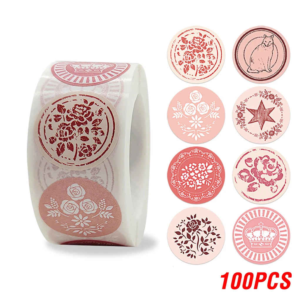 CIFEEO-100-500pcs Flower Thank You Stickers for Gift Decoration, Scrapbooking, and Stationery
