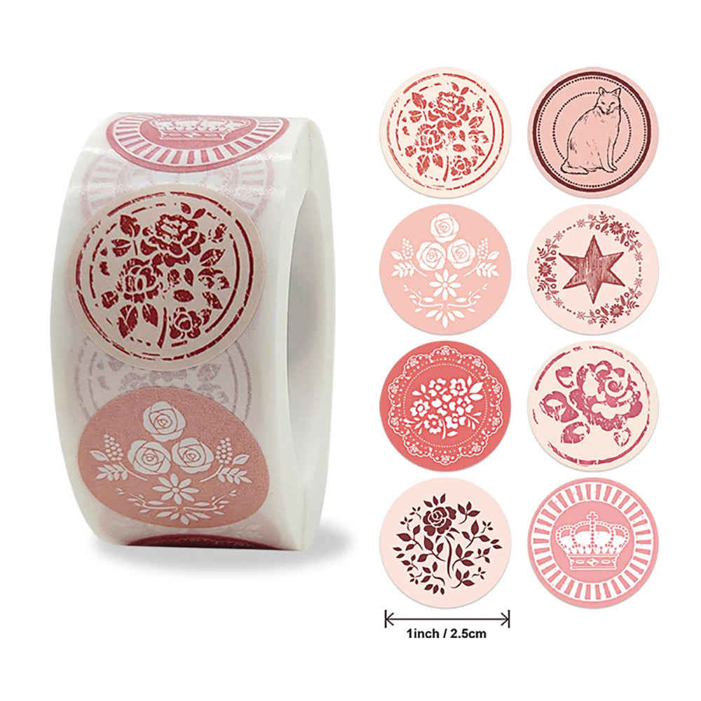CIFEEO-100-500pcs Flower Thank You Stickers for Gift Decoration, Scrapbooking, and Stationery