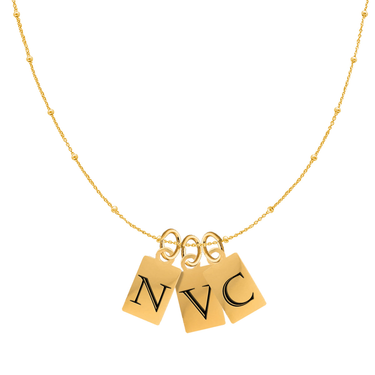 Jeffery Initial Necklace - Personalized 18K Gold-Plated Stainless Steel Pendant