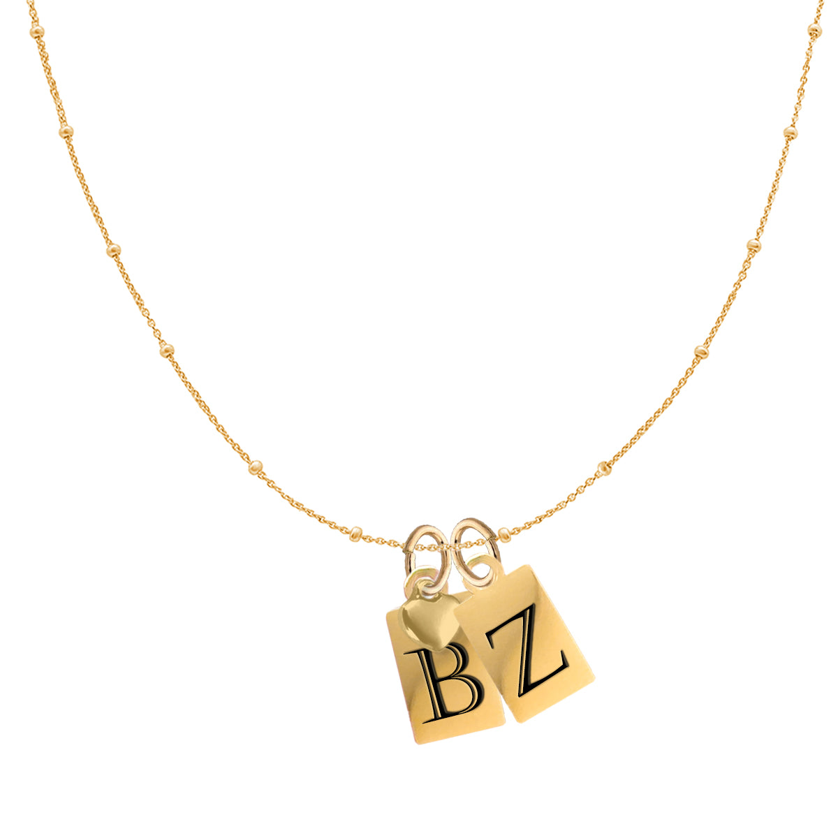 Jeffery Initial Necklace - Personalized 18K Gold-Plated Stainless Steel Pendant