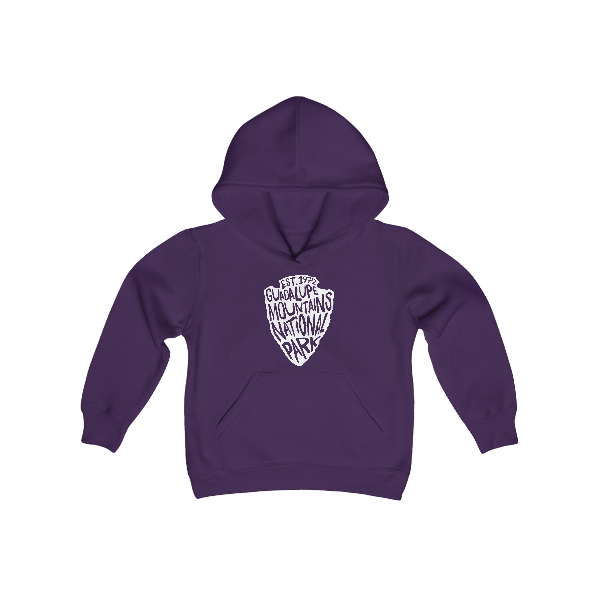 Guadalupe Mountains National Park Kids Hoodie - Arrowhead Chunky Text
