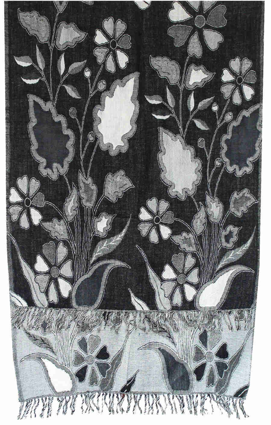 Handwoven Jamawar Pure Wool Shawl Scarf from Kashmir (76 x 28 inches)