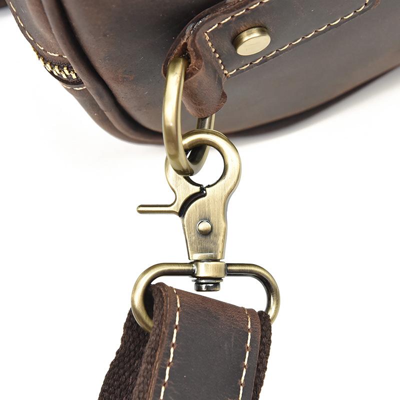 Vintage Italian Cowhide Leather Weekender Duffle Bag for Men
