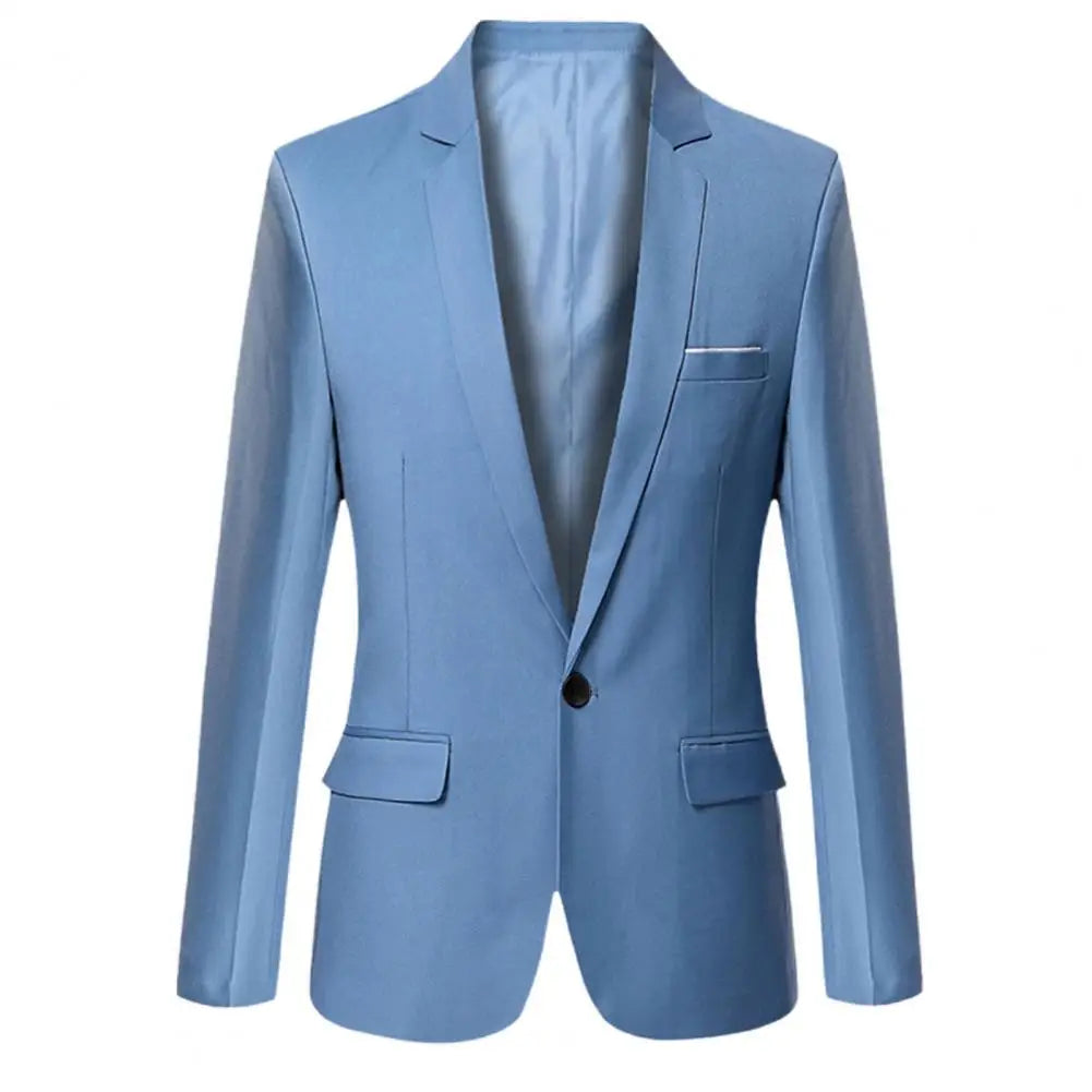 Men's Pure Color Coat Jacket Casual Formal Blazer