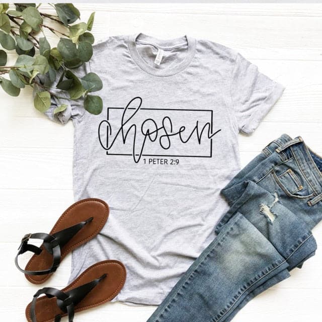 CHOSEN 1 Peter 2:9 Women's Faith-Based Premium Burgundy Red T-Shirt