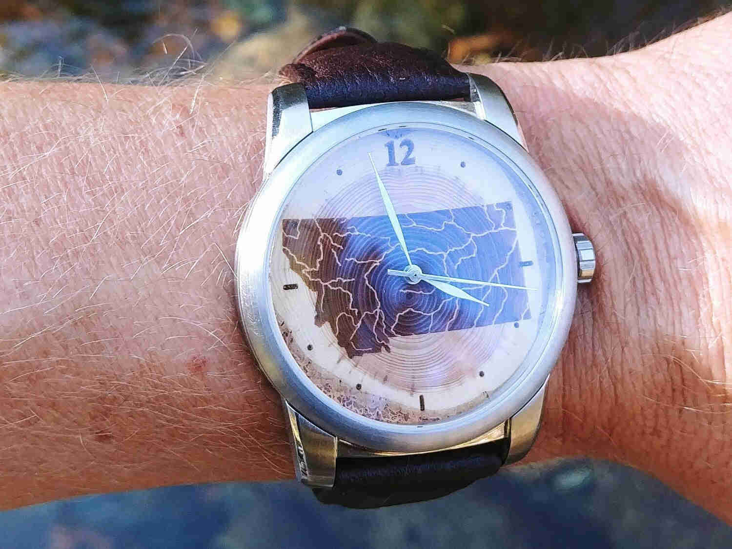 Rivers Through Time Wood Gift Watch - Engraved State & Rivers, Collector's Piece, Anniversary Gift