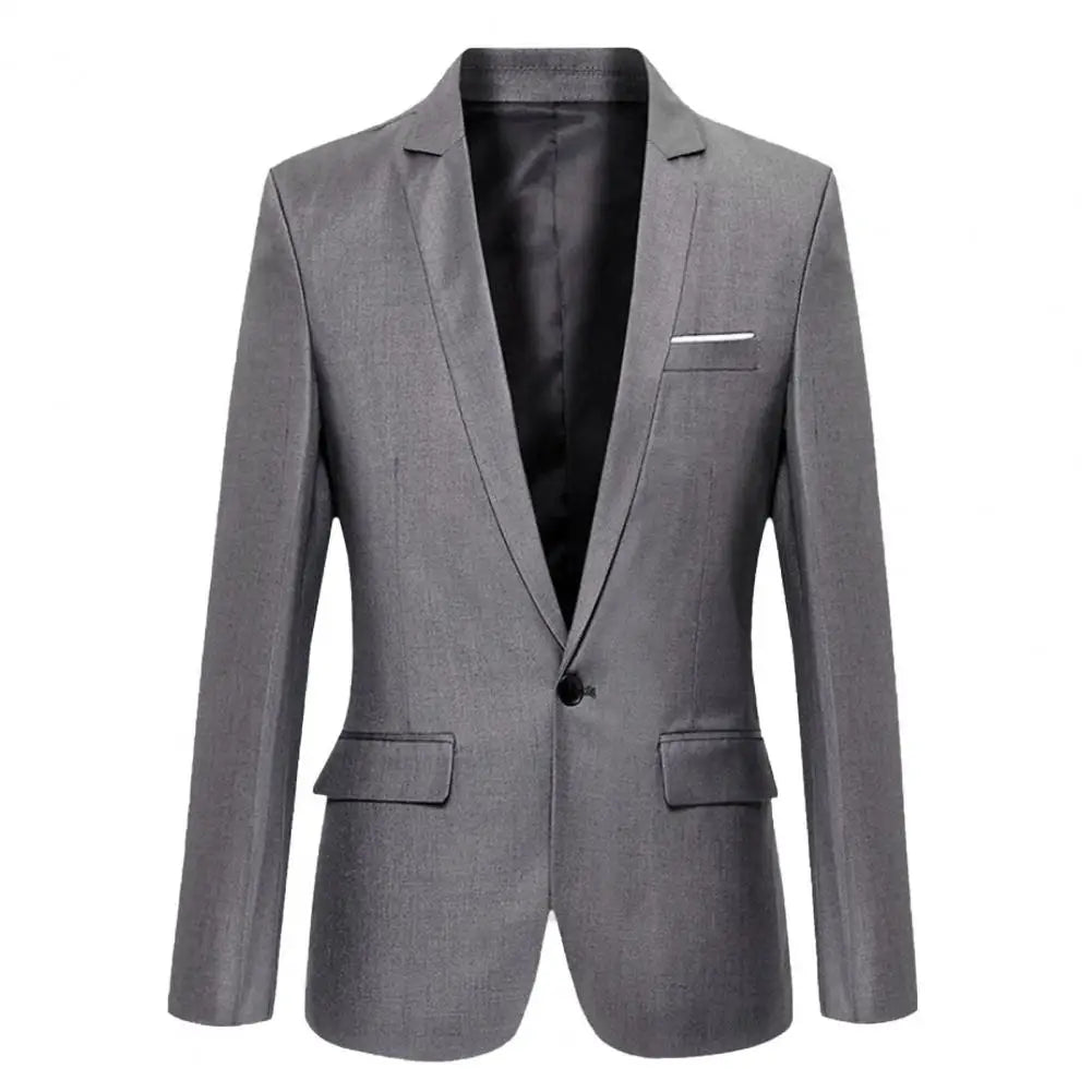 Men's Pure Color Coat Jacket Casual Formal Blazer