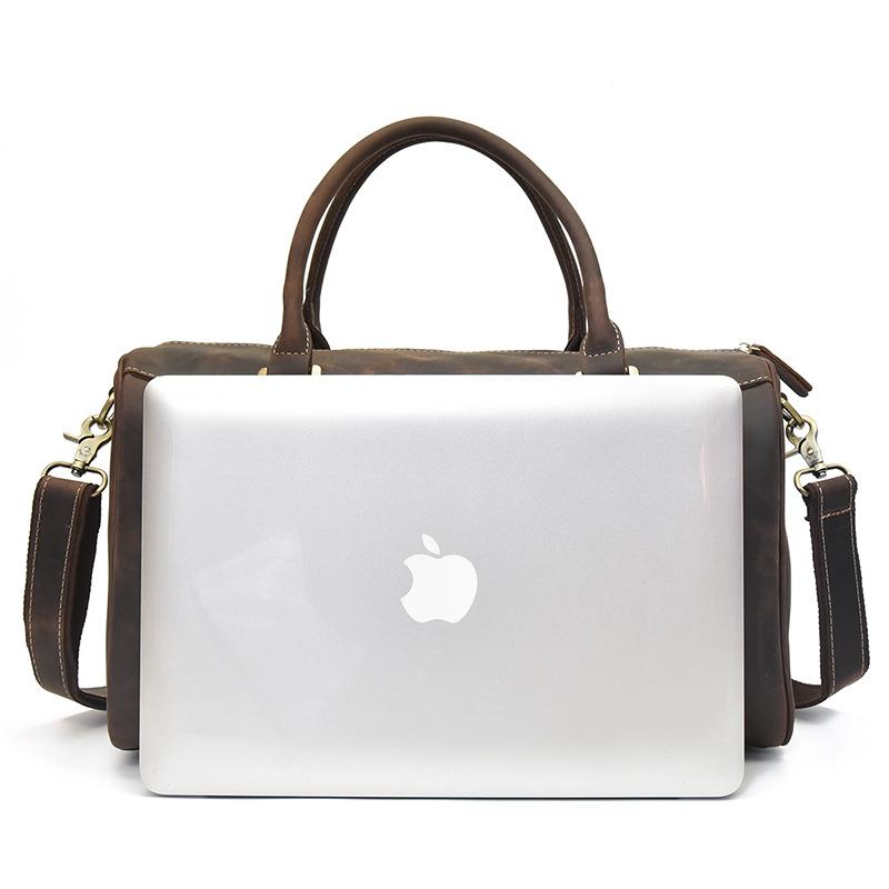 Vintage Italian Cowhide Leather Weekender Duffle Bag for Men