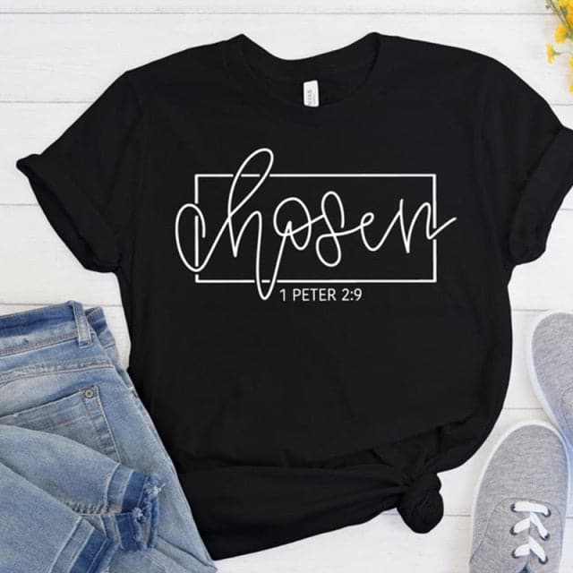 CHOSEN 1 Peter 2:9 Women's Faith-Based Premium Burgundy Red T-Shirt