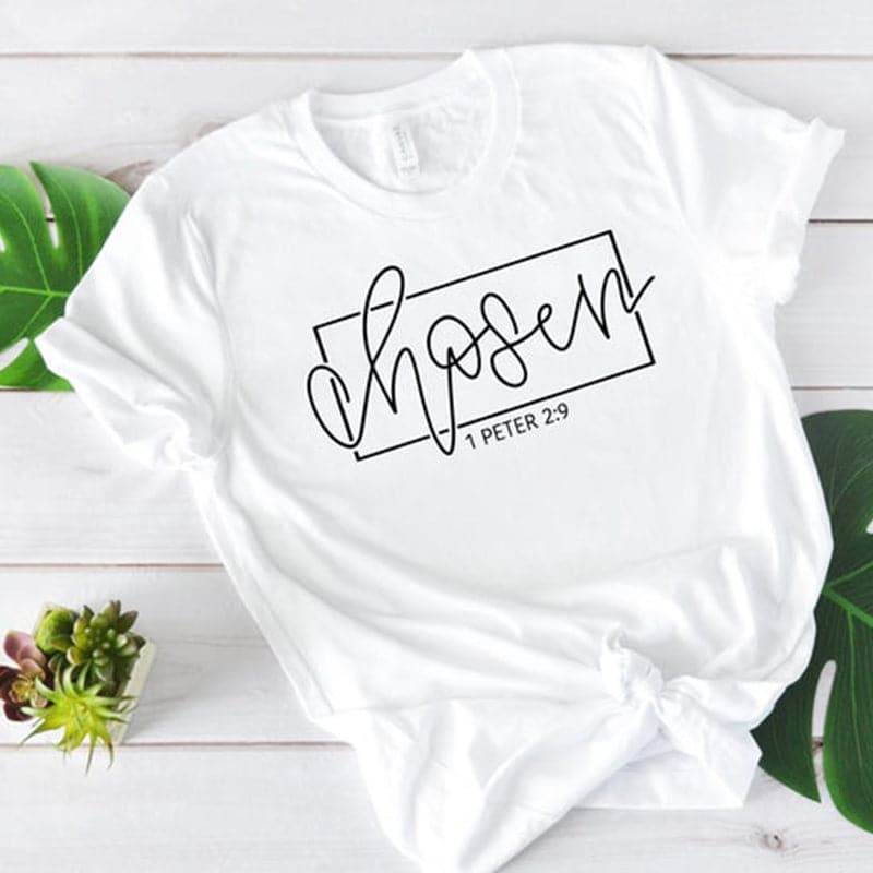 CHOSEN 1 Peter 2:9 Women's Faith-Based Premium Burgundy Red T-Shirt
