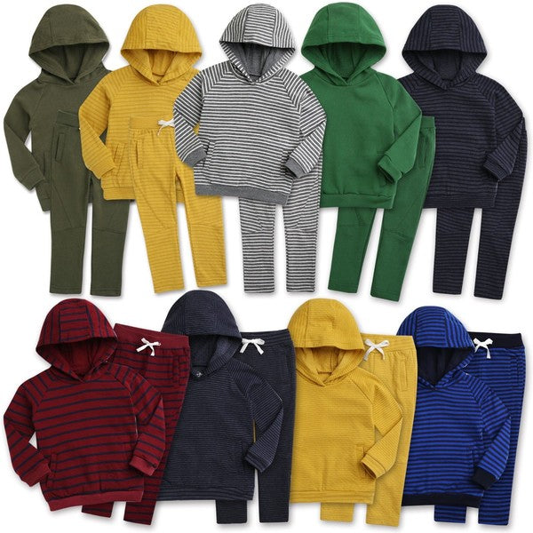 Mustard Bold Bengdi Hoodie & Pants Set for Kids - Soft Cotton Comfy Outfit