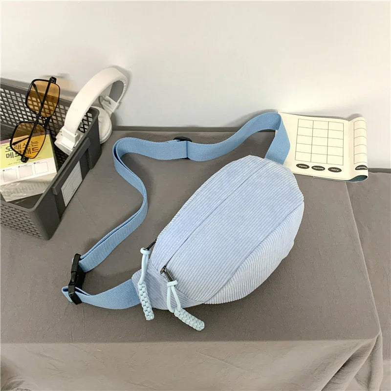Women's Corduroy Waist Pack - Large Capacity Fanny Pack with Street Style