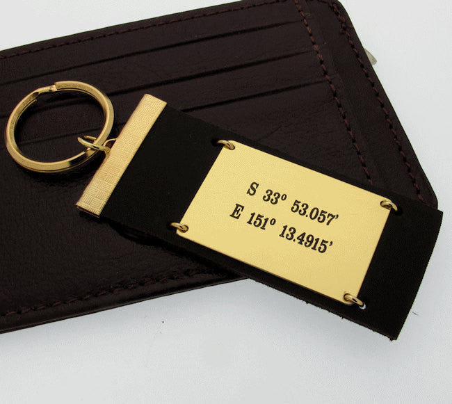 Personalized Leather Keychain for Men - Custom Engraved Gift