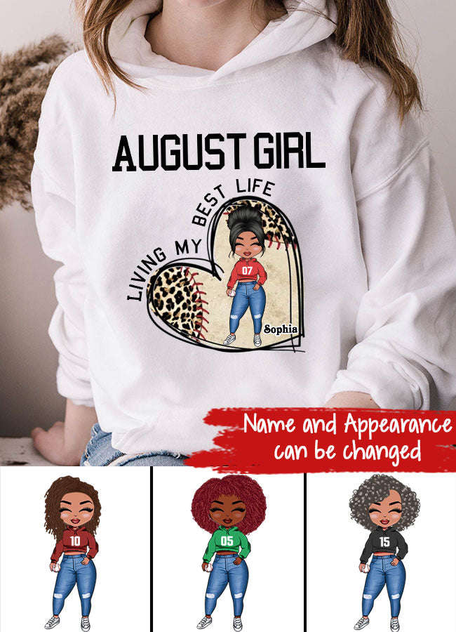 August Birthday Shirt for Women - Custom Baseball Lover Tee