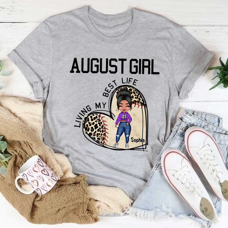 August Birthday Shirt for Women - Custom Baseball Lover Tee