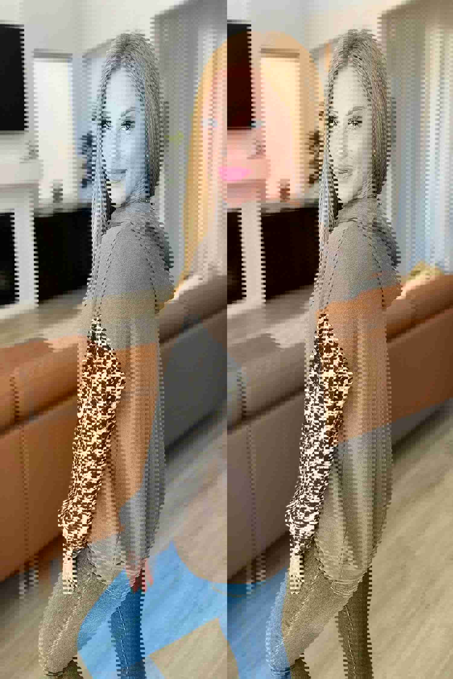 Here And There Leopard Print Hoodie - Stylish and Comfortable