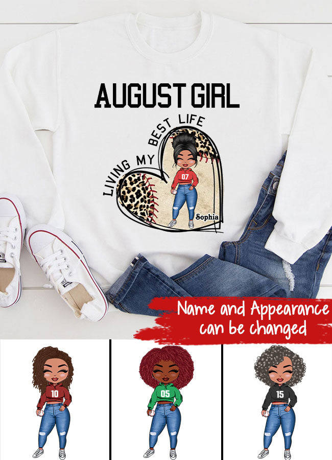 August Birthday Shirt for Women - Custom Baseball Lover Tee