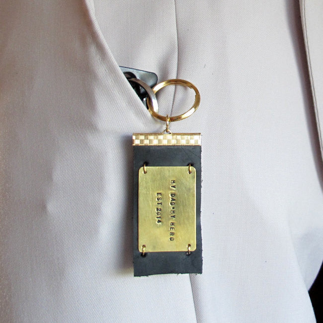 Personalized Leather Keychain for Men - Custom Engraved Gift