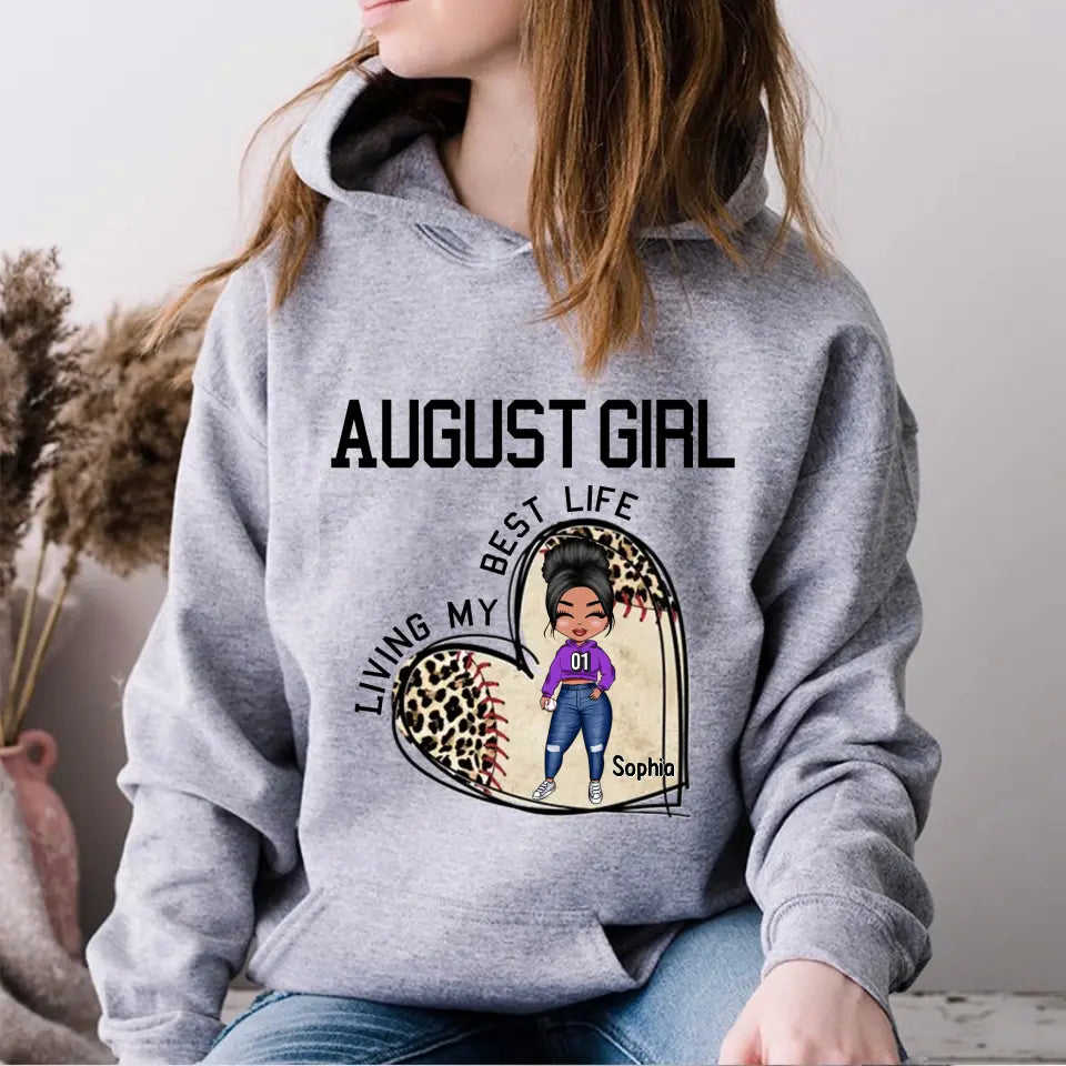 August Birthday Shirt for Women - Custom Baseball Lover Tee