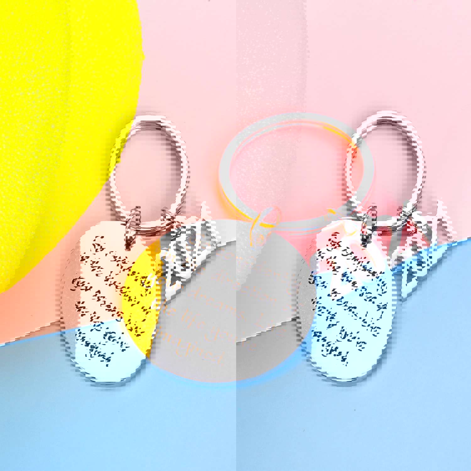 2021 Graduation Inspirational Keychain Gift for Seniors - Motivational Quote Engraved