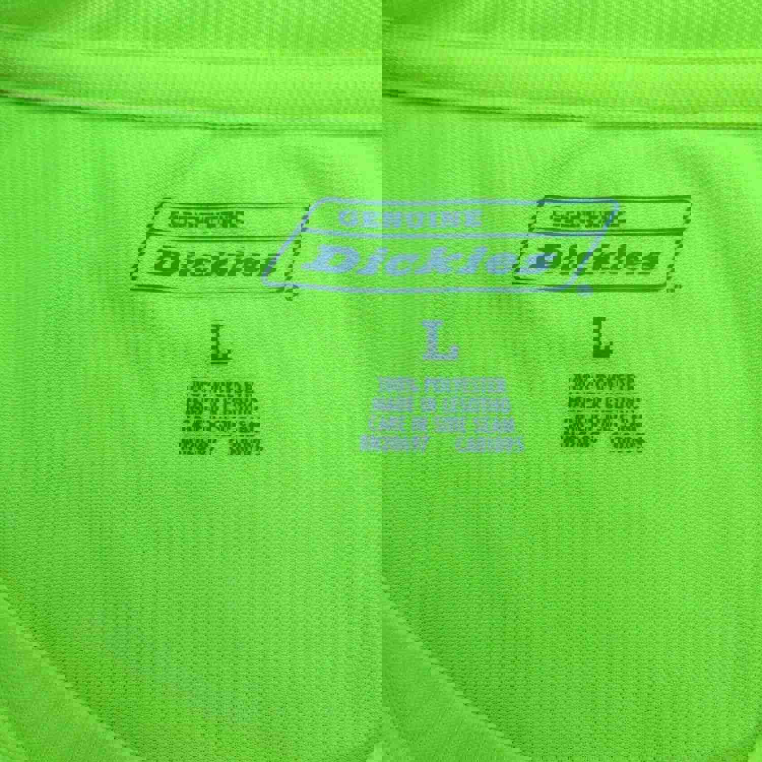 Genuine Dickies Men's Large Yellow Crew Neck Short Sleeve Sports Logo T-Shirt