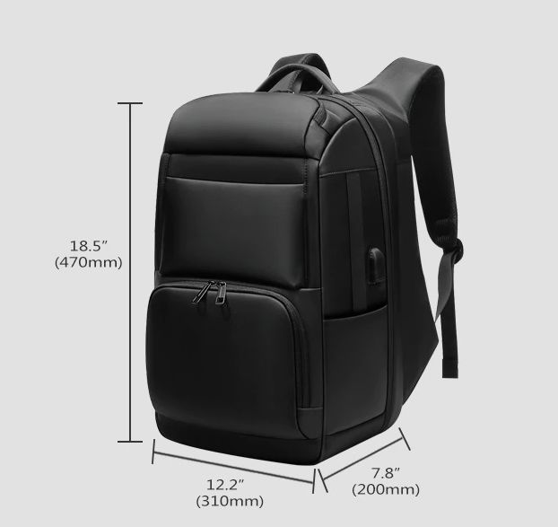 Men's Anti-Theft Travel Backpack with USB Charging & Waterproof Design