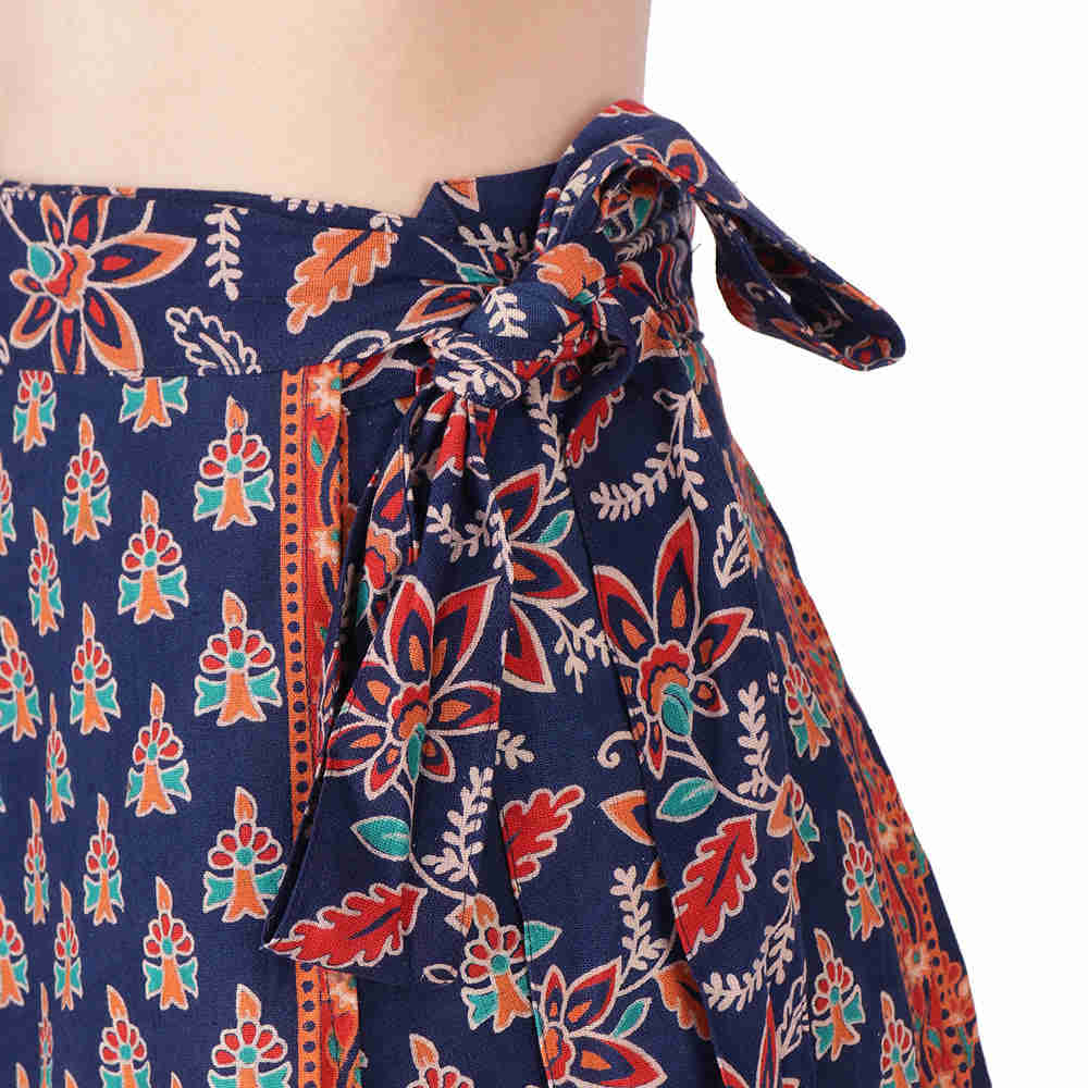 Long India Skirt Womens Cotton Ethnic Indian Clothing (Blue, One Size)