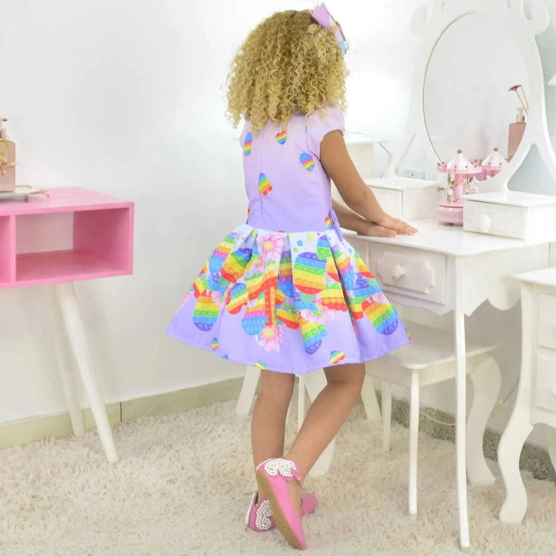 Pop It Toy Fidget Dress for Girls - Birthday Party Outfit