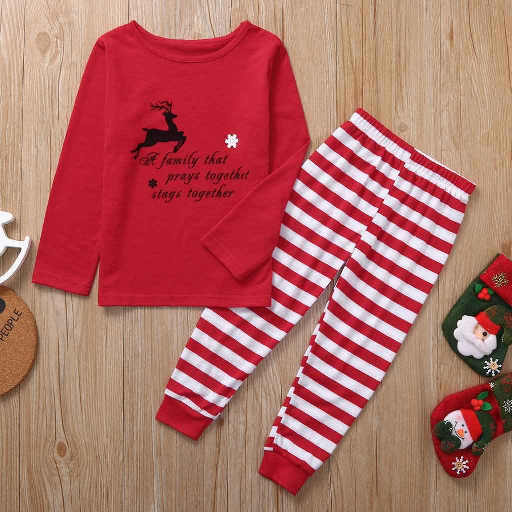 Christmas Family Matching Pajama Set - Long Sleeve Striped Pajamas