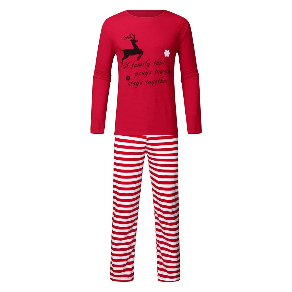 Christmas Family Matching Pajama Set - Long Sleeve Striped Pajamas