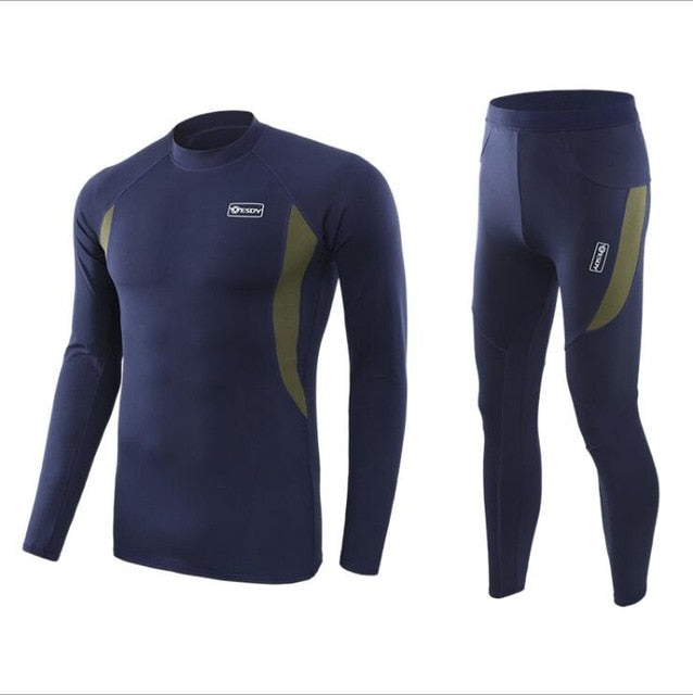 Premium Men's Winter Thermal Underwear Set - Fleece Lined, Quick Dry, Compression Fit