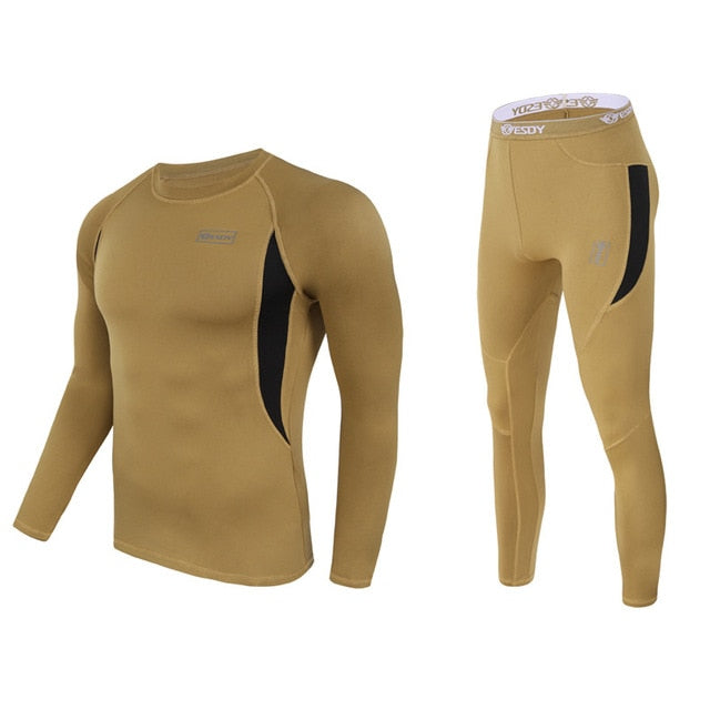 Premium Men's Winter Thermal Underwear Set - Fleece Lined, Quick Dry, Compression Fit