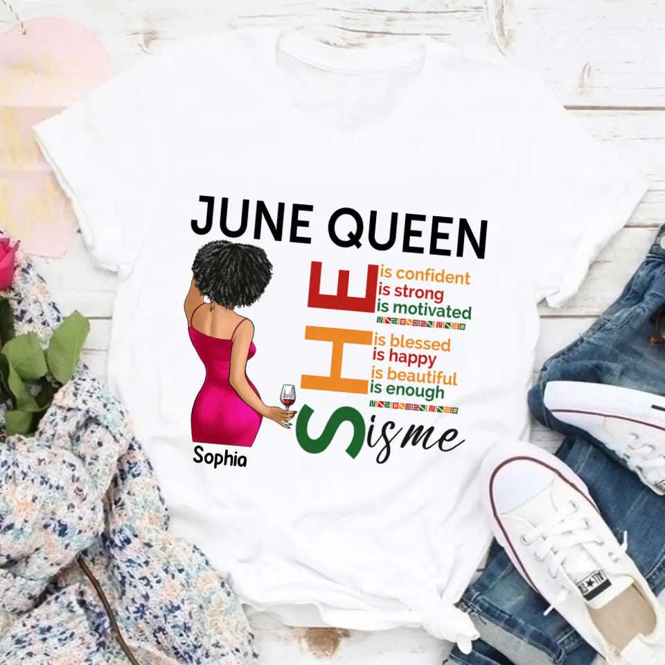 June Birthday Shirt - Custom Juneteenth T-Shirt for Women, Black History Gift