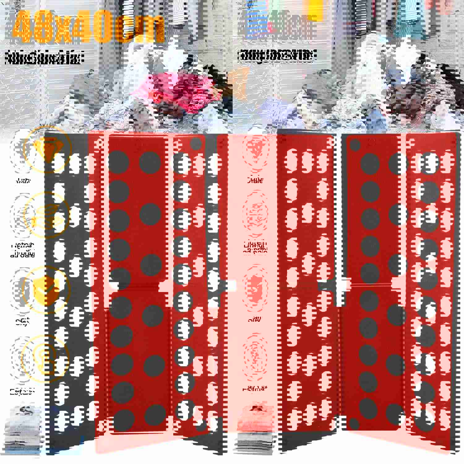 Fast Fold Laundry Board for Kids Clothing - Durable PP Material, Space-Saving Design