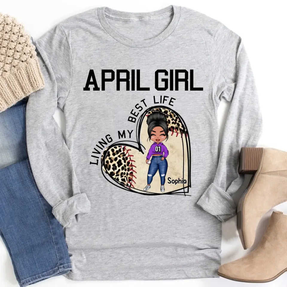 April Birthday Shirt - Custom Baseball Lover Tee for Queens Born in April