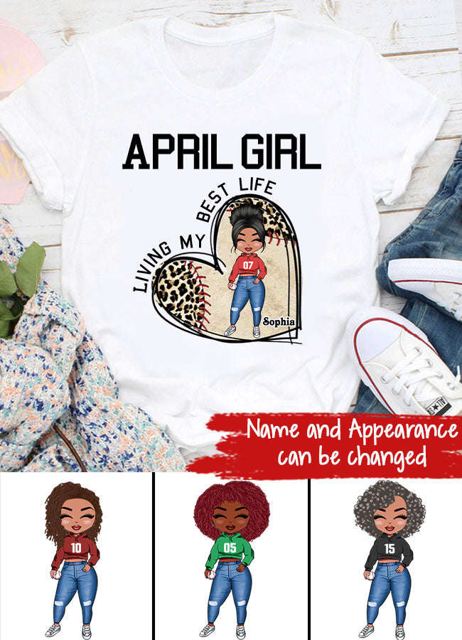 April Birthday Shirt - Custom Baseball Lover Tee for Queens Born in April