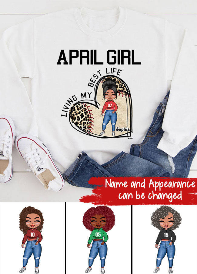 April Birthday Shirt - Custom Baseball Lover Tee for Queens Born in April