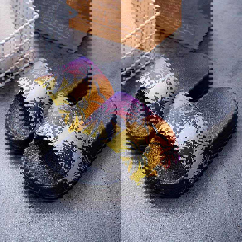 Unisex Trendy Coconut Tree Pattern Slippers - Non-Slip Comfort for Indoor & Outdoor Use