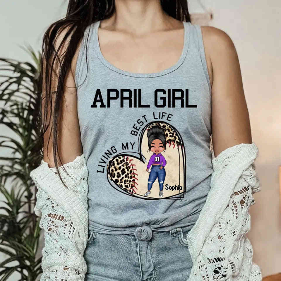 April Birthday Shirt - Custom Baseball Lover Tee for Queens Born in April
