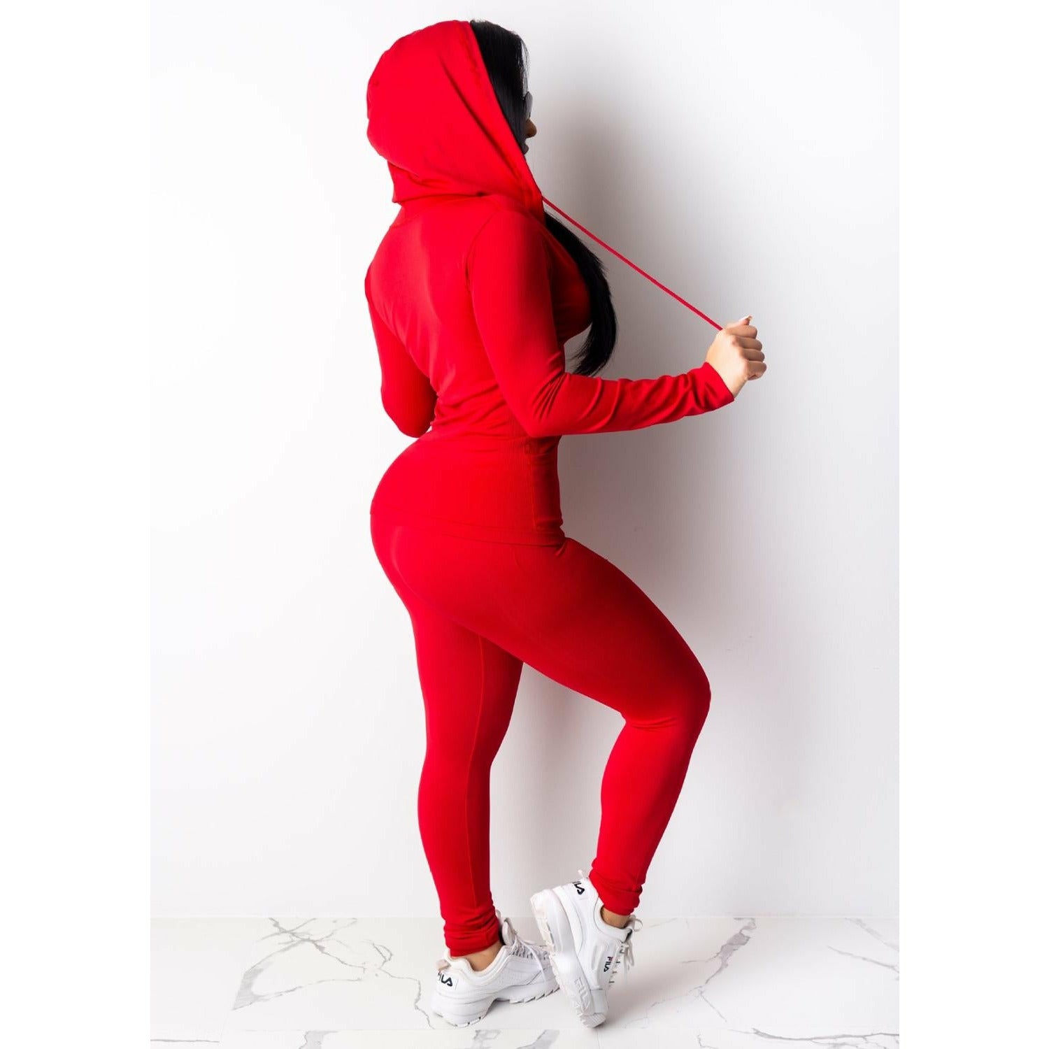 Women's Two-Piece Tracksuit Set - Stylish Streetwear with Zip-Up Jacket & Skinny Pants