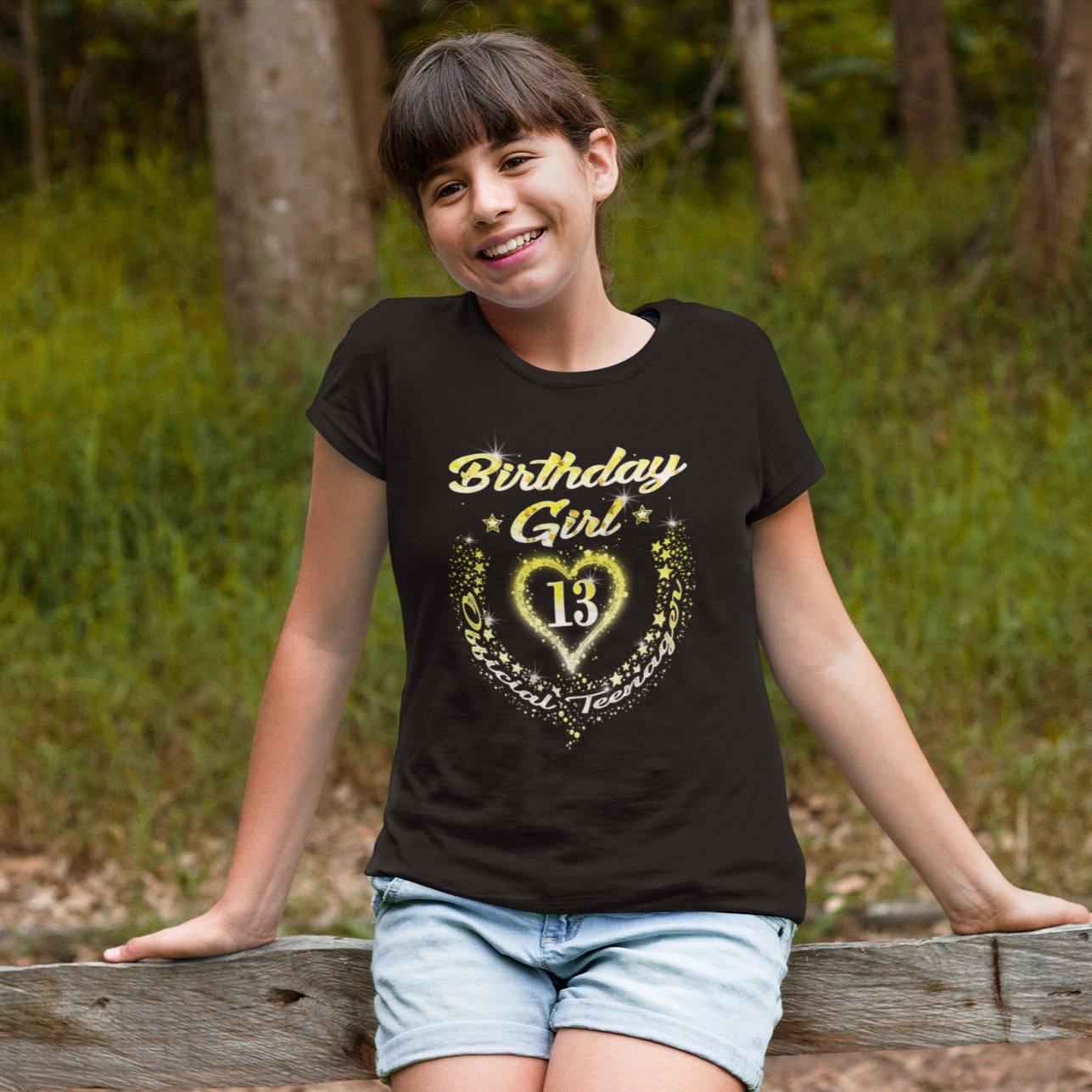 13th Birthday Girl Shirt - Official Teenager 13th Birthday Gift