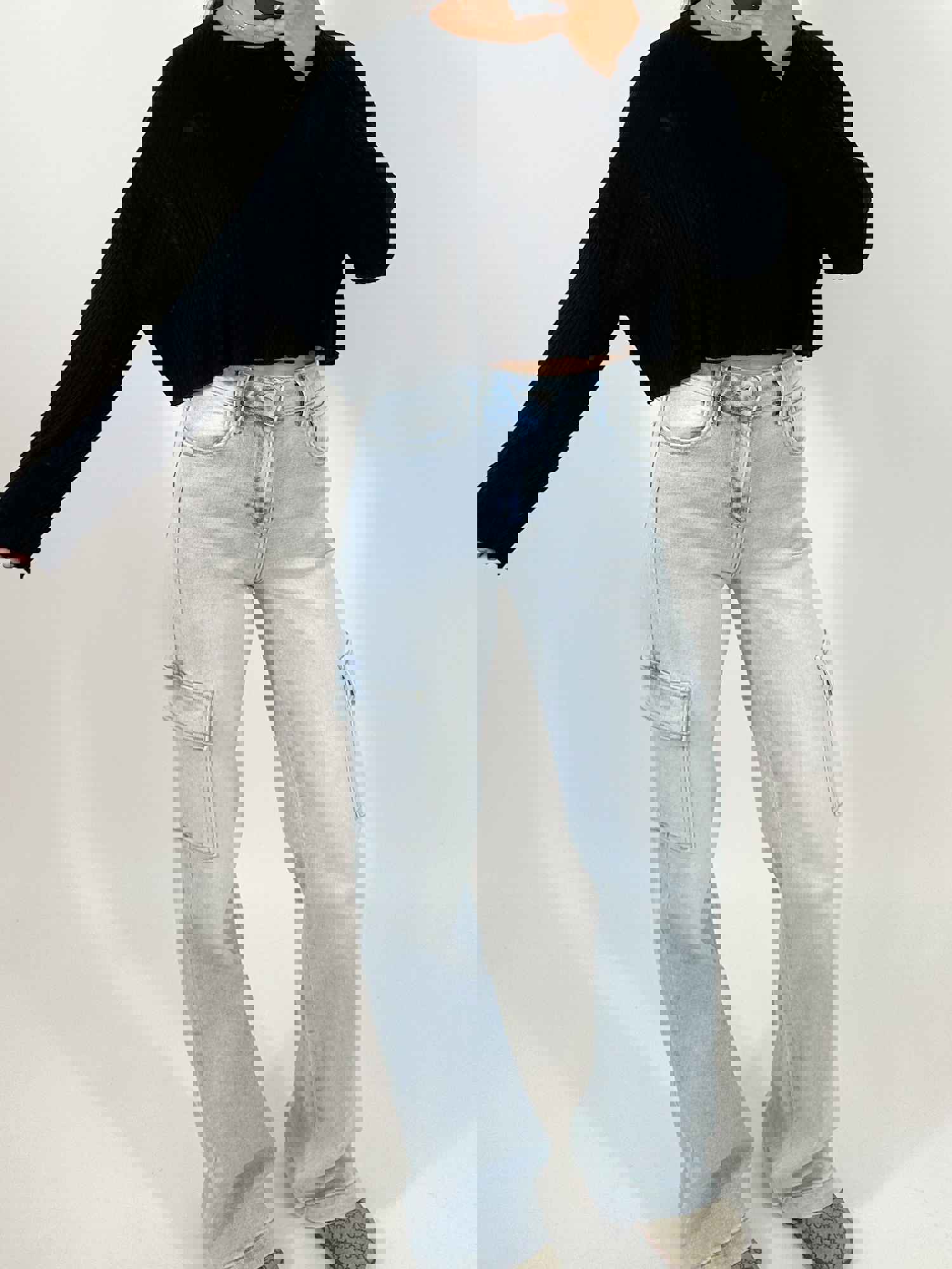 Lakelyn Ribbed Long Sleeve Top - Black